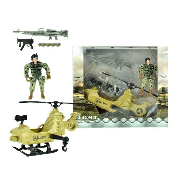 Военный комплект (вертолет и солдат)