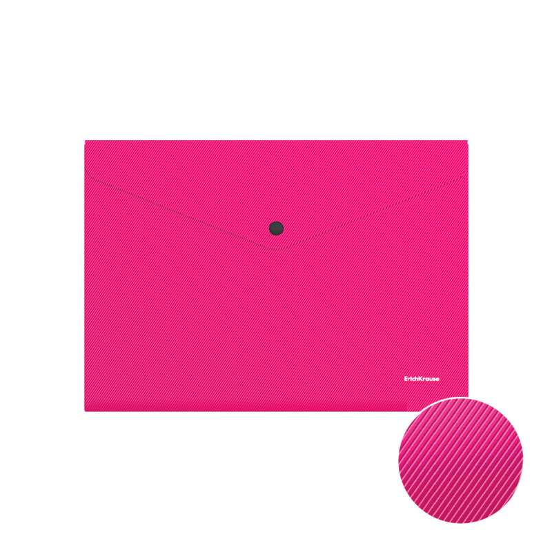 Папка-конверт на кнопке пластиковая ErichKrause Diagonal Vivid