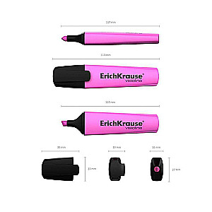 Tekstmarķieris ErichKrause Visioline V-12, tintes krāsa rozā