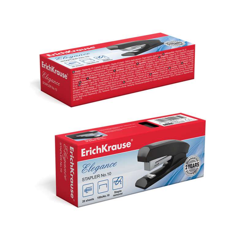 Stapleris №10 ErichKrause Elegance līdz 20 lapām, assorti
