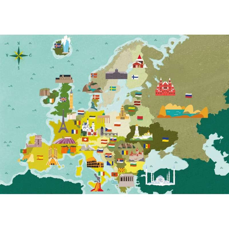 Пазл 250. Карта Европы