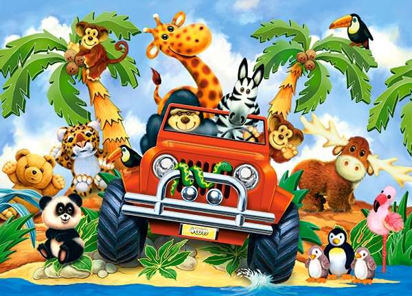 Spēle puzzle ''Dzīvnieku safari'' 60 detaļas