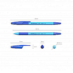 Šķidrās tintes pildspalva ErichKrause R-301 Neon Stick&Grip 0.7, tintes krāsa zila