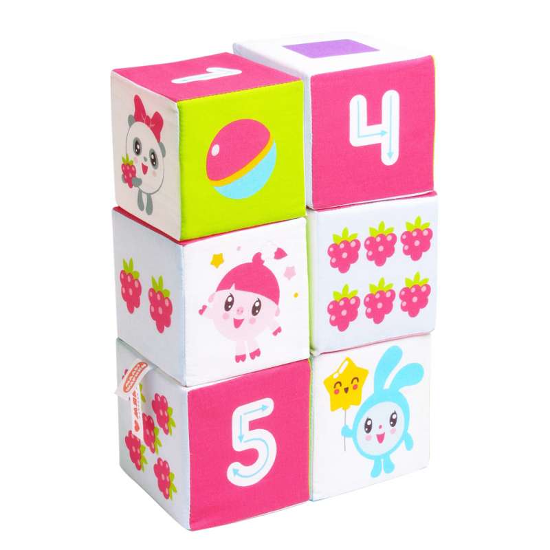 Мягкие кубики "Малышарики" - Учим формы, цвет и счет