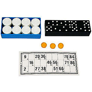 3 in 1 komplekts Krievu spēles (loto, šahs, domino)