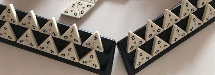 Spēle Trimino (trīsstūra domino)