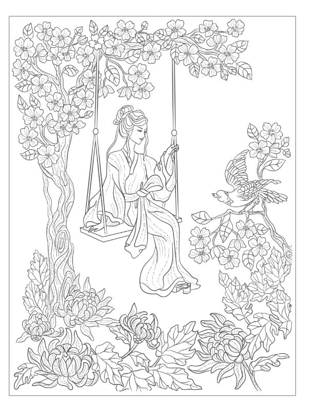 Японский сад. Раскраска-путеводитель в мир японского символизма