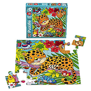 IQ Puzle MAXI 20 gab. Leopards spilgtajos džungļos