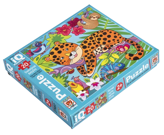IQ Puzle MAXI 20 gab. Leopards spilgtajos džungļos
