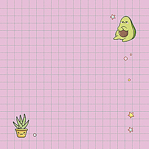 Kawaii Vibe piezīmju grāmatiņa (rozā, avokado)
