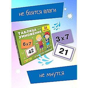 Attīstošo kartīšu komplekts bērniem Reizināšanas tabula
