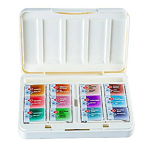 Akvareļu krāsu komplekts Baltās naktis Granulācija un Dabas zemes, 12 kyuvešu x 2,5 ml, plastmasa