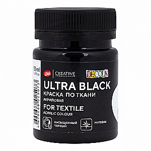 Akrils uz auduma Decola 50 ml, Ultra melns