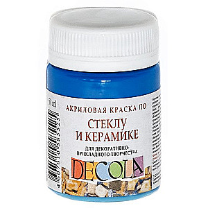 Akrila krāsa Decola stiklam un keramikai, 50 ml, zila