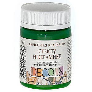 Akrila krāsa Decola stiklam un keramikai, 50 ml, gaiši zaļa
