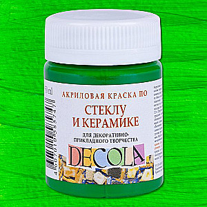Akrila krāsa Decola stiklam un keramikai, 50 ml, gaiši zaļa