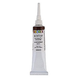 Kontūrs akrils stiklam un keramikai Deсola, 18 ml., brūns