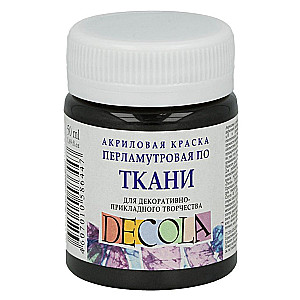 Akrila krāsa audumam dekoratīvai radošai darbībai Decola, 50 ml, perlamutra melna