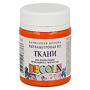Akrila krāsa audumam dekoratīvai radošai darbībai Decola, 50 ml, perlamutra-oranža