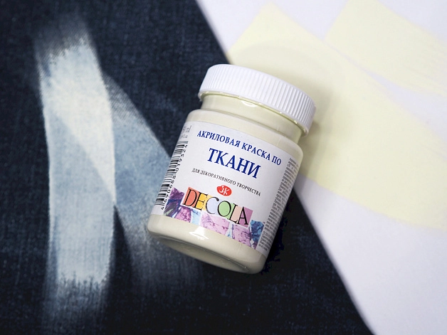 Akrila krāsa audumam Decola, 50 ml, Ziloņkaula krāsa
