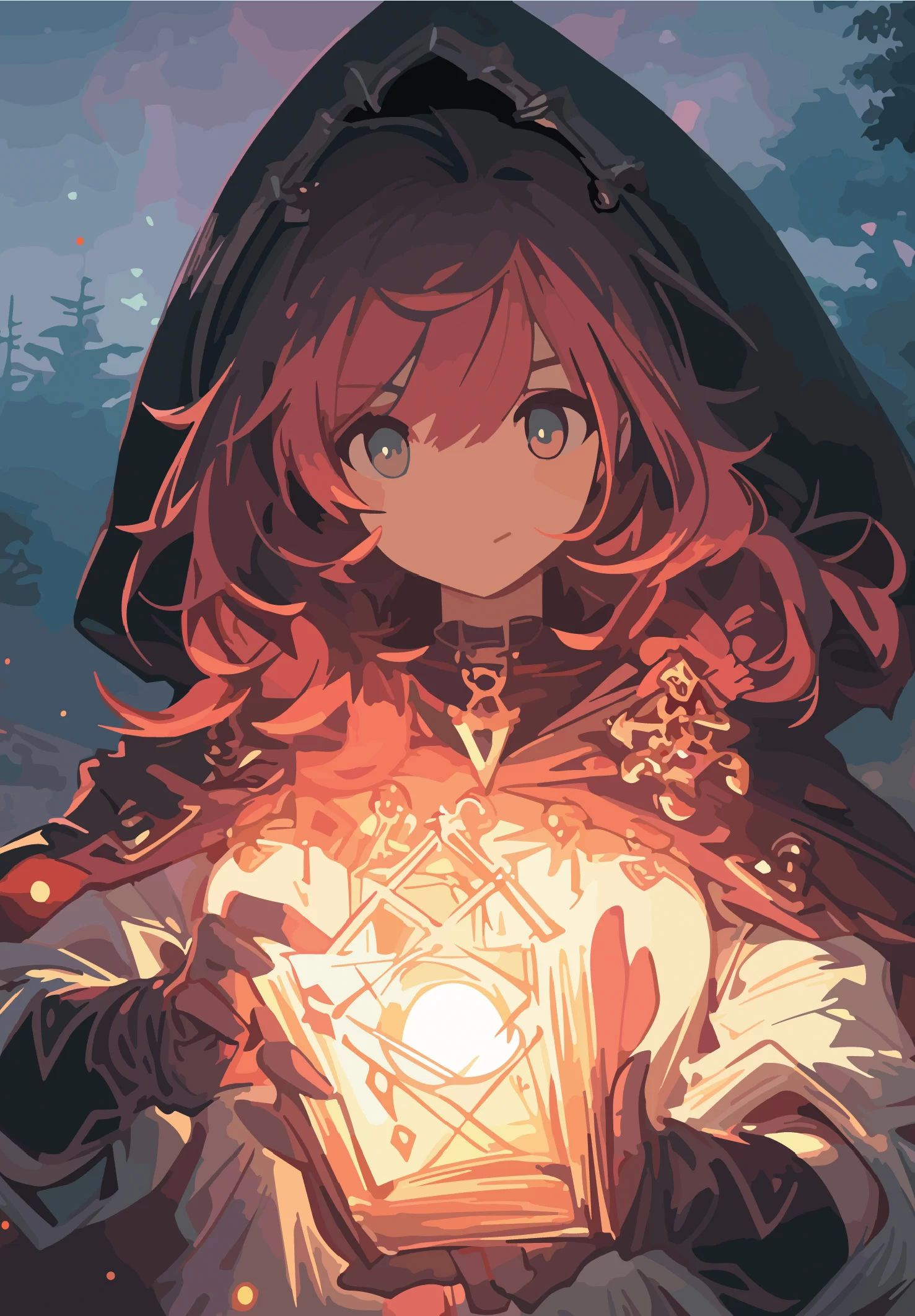 Bloknot Anime Magic. Meitene sarkanā