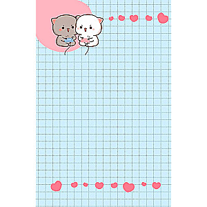 Kawaii Love piezīmju grāmatiņa. Piepildīta ar mīlestību. Zila ar trušiem