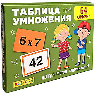 Attīstošo kartīšu komplekts bērniem Reizināšanas tabula