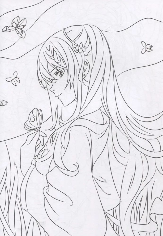 Krāsojamā grāmata-antistress Anime pasaule