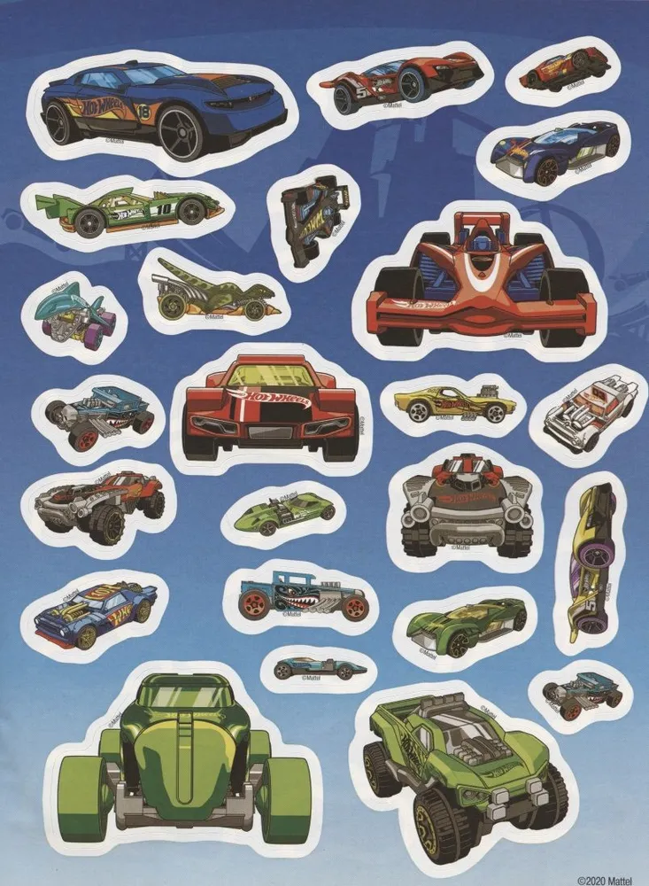 Hot Wheels. Daudzreiz lietojamas uzlīmes