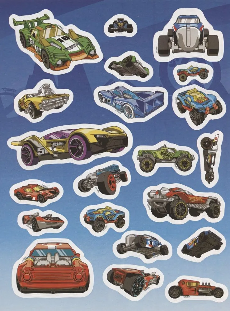 Hot Wheels. Daudzreiz lietojamas uzlīmes