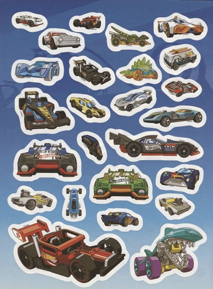 Hot Wheels. Daudzreiz lietojamas uzlīmes
