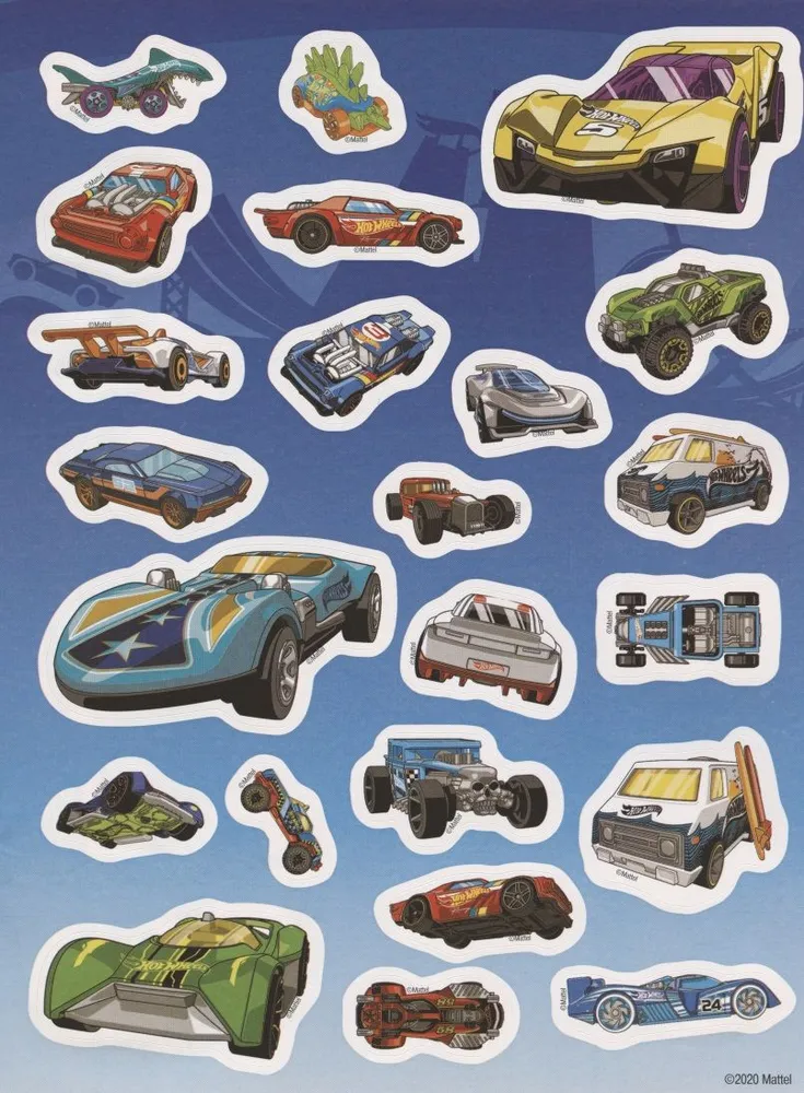 Hot Wheels. Daudzreiz lietojamas uzlīmes