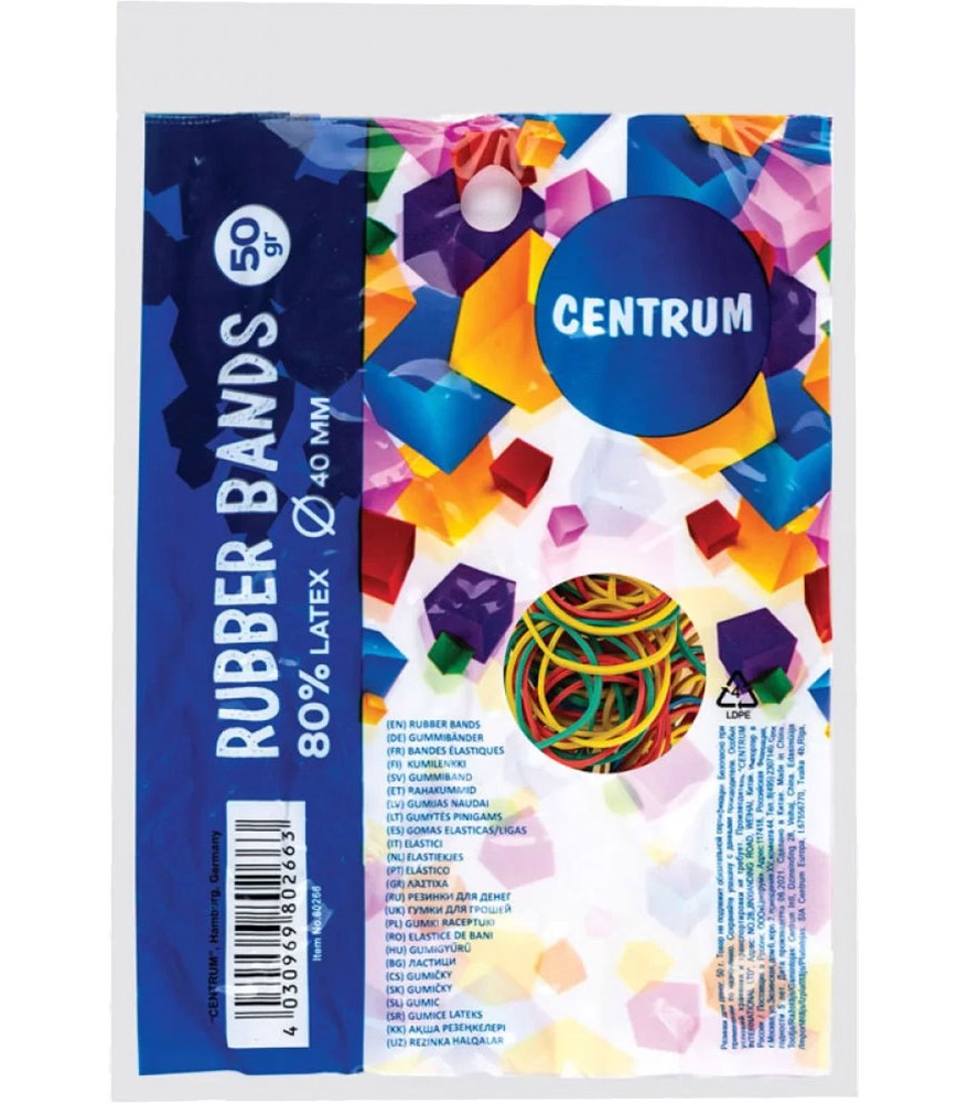 Rubber bands for money Centrum, 40 mm (multi-colored)
