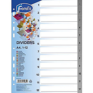 A4 FOROFIS 0.13 mm dalītāji 1-12