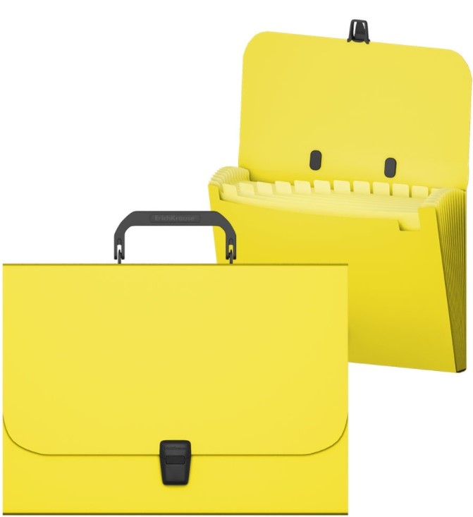 Briefcase folder A4 with snap ErichKrause Matt Neon (yellow)