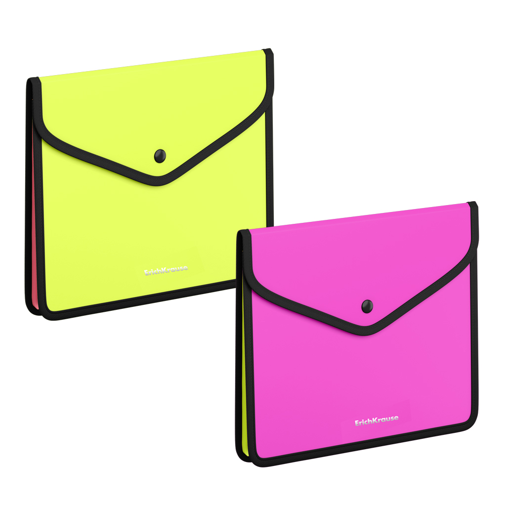 Envelope folder A5+ with button ErichKrause Matt Neon