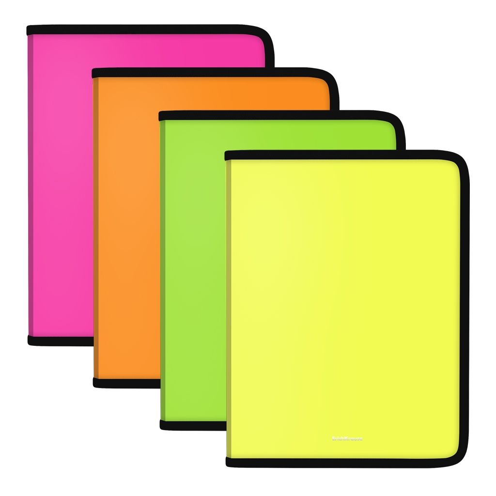 A4 zip folder ErichKrause Matt Neon (color mix)