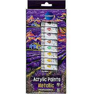 Akrila krāsas Centrum Metallic - 12 krāsas x 12 ml