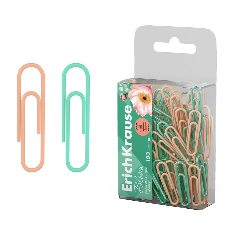 ErichKrause Pastel Bloom paper clips, 28 mm