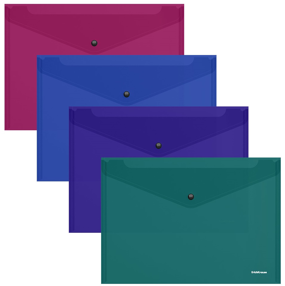 Envelope folder A5+ with button ErichKrause Glossy Vivid (mixed colors)