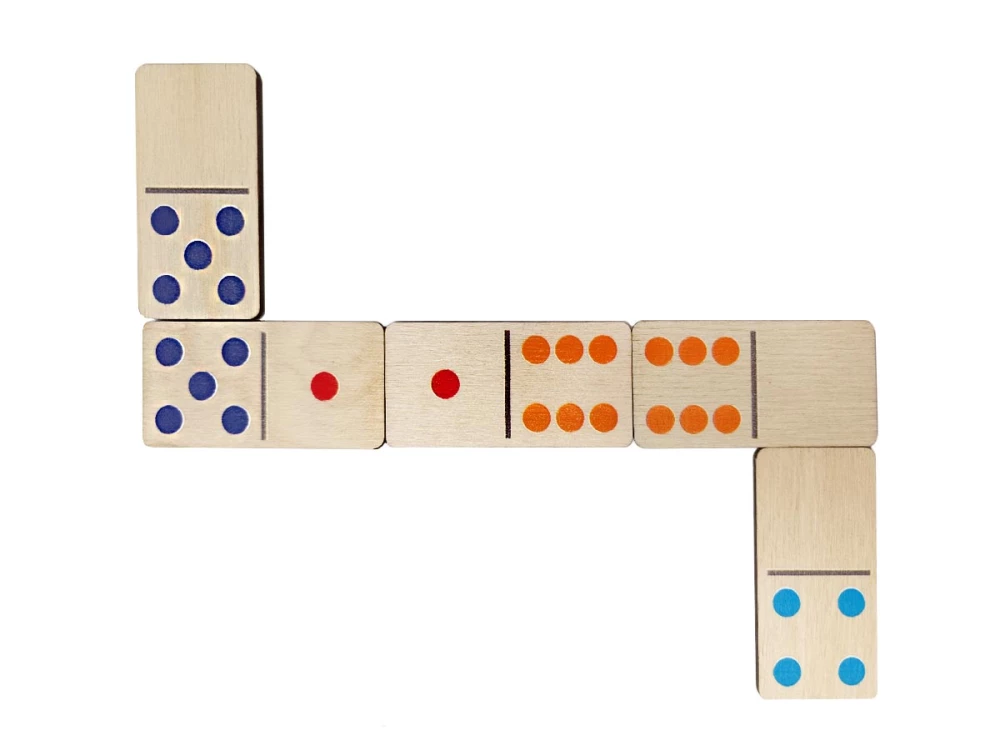 Koka domino Krāsains
