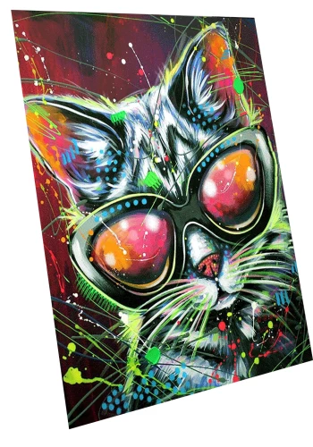Glezna pēc numuriem ar spīdīgu krāsu Stilīgs kaķis,  40x50 cm
