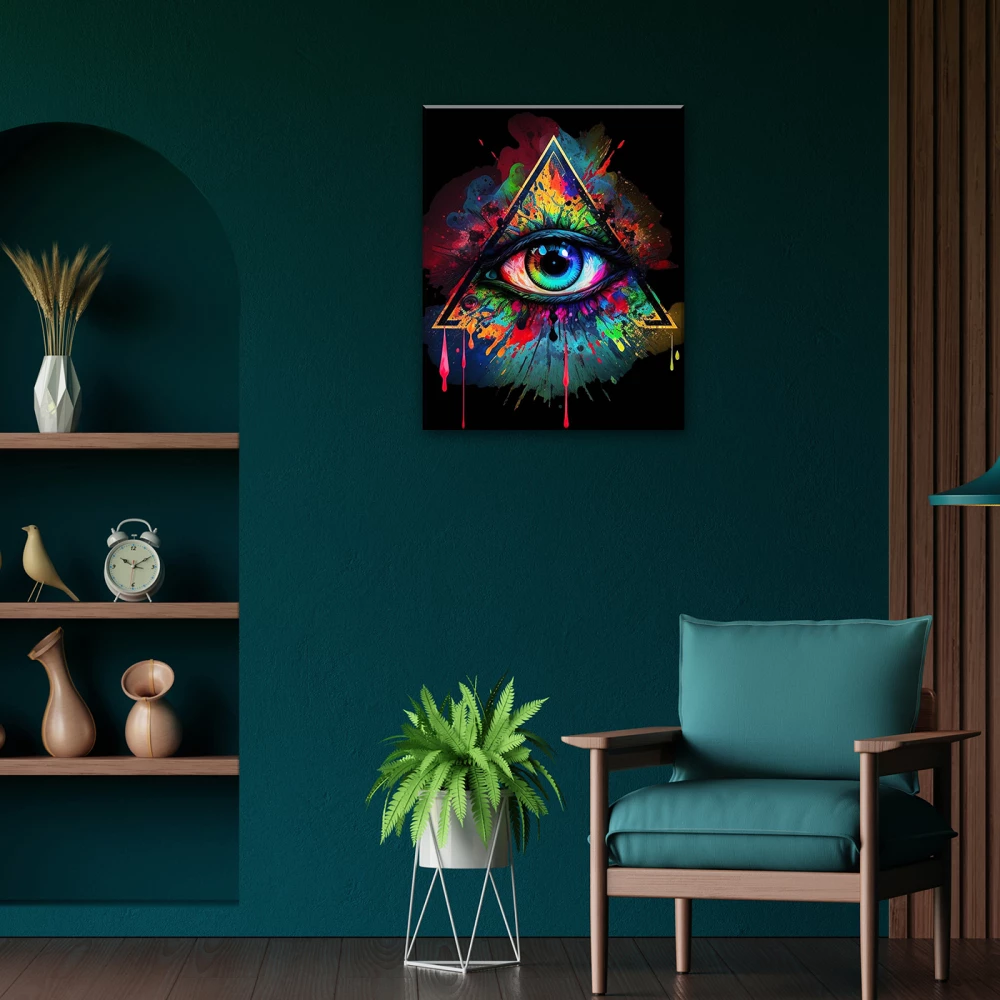 Glezna pēc numuriem uz melna audekla Molly (40x50) Mistiskais acs