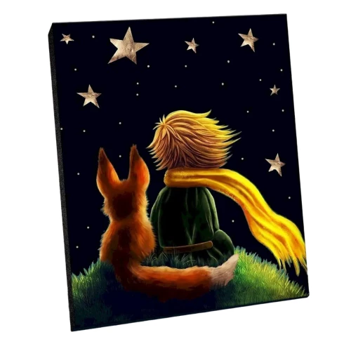 Glezna pēc numuriem uz melna audekla 50x40 cm Mazais princis