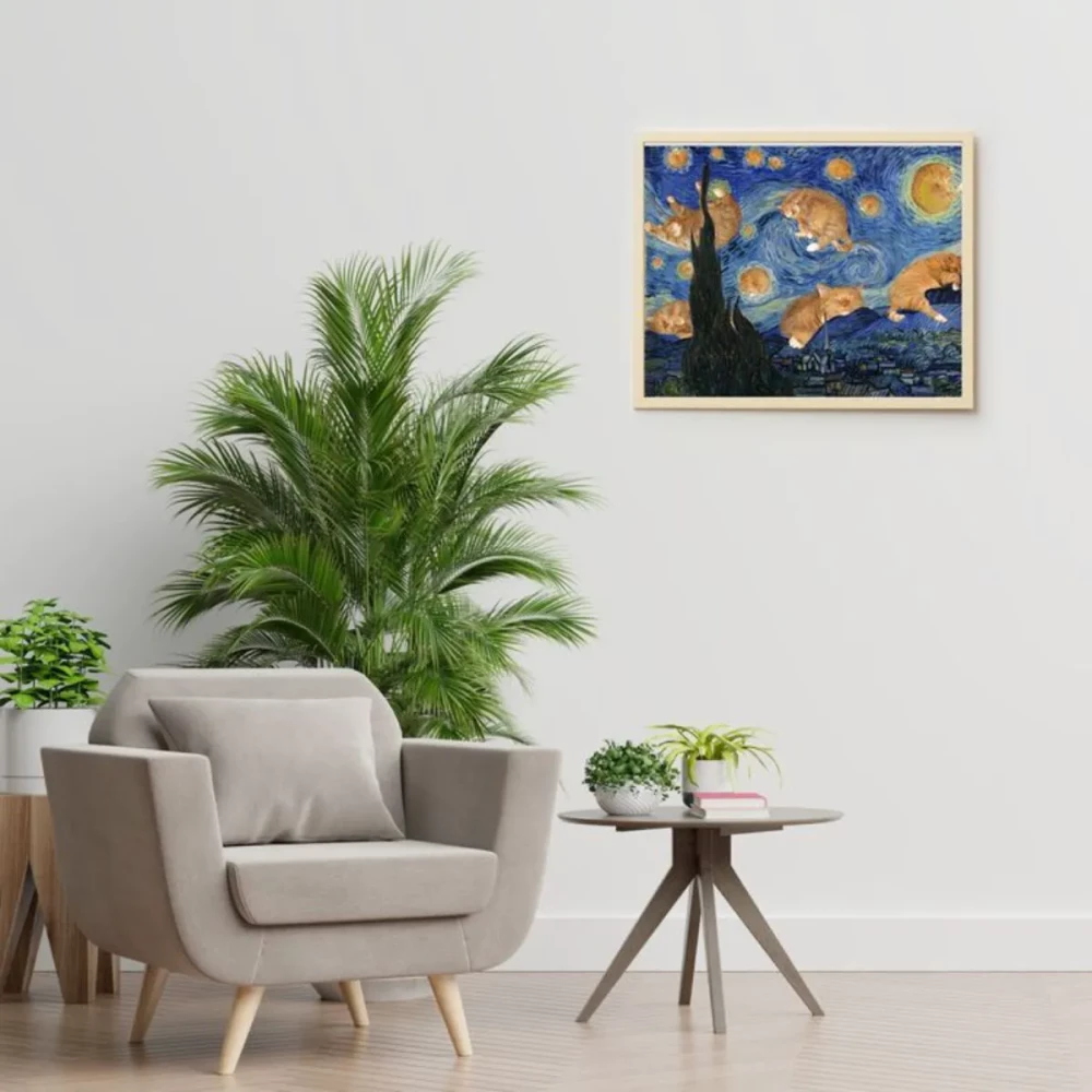 Molly (40x50) numuru glezna Pūkainā nakts