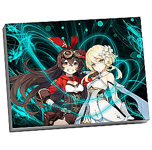 Molly numuru glezna (30x40) Genshin Neon Ember un Lumin