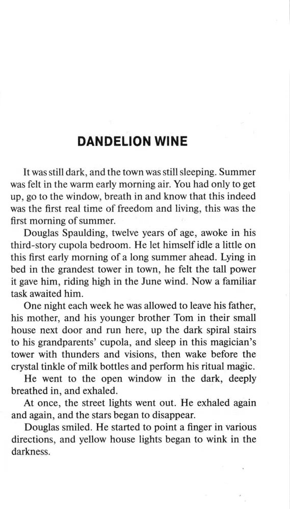 Vīns no pienenēm Dandelion Wine. Grāmata angļu valodā. B1 līmenis