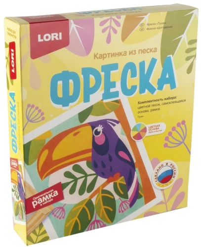 Smilšu glezna Freska. Tukan