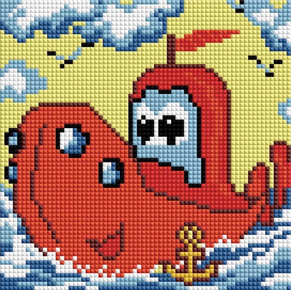 Dimanta mozaīka 20x20cm Priecīgais kuģītis