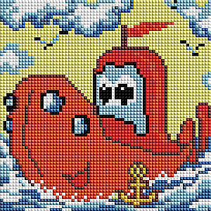 Dimanta mozaīka 20x20cm Priecīgais kuģītis